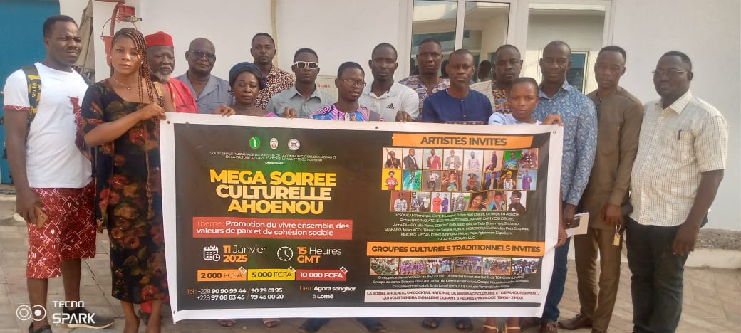 Lancement de la mobilisation autour de la soirée culturelle intercommunautaires AHOENOU, prévue le samedi 11 janvier 2025 à Agora Senghor à Lomé