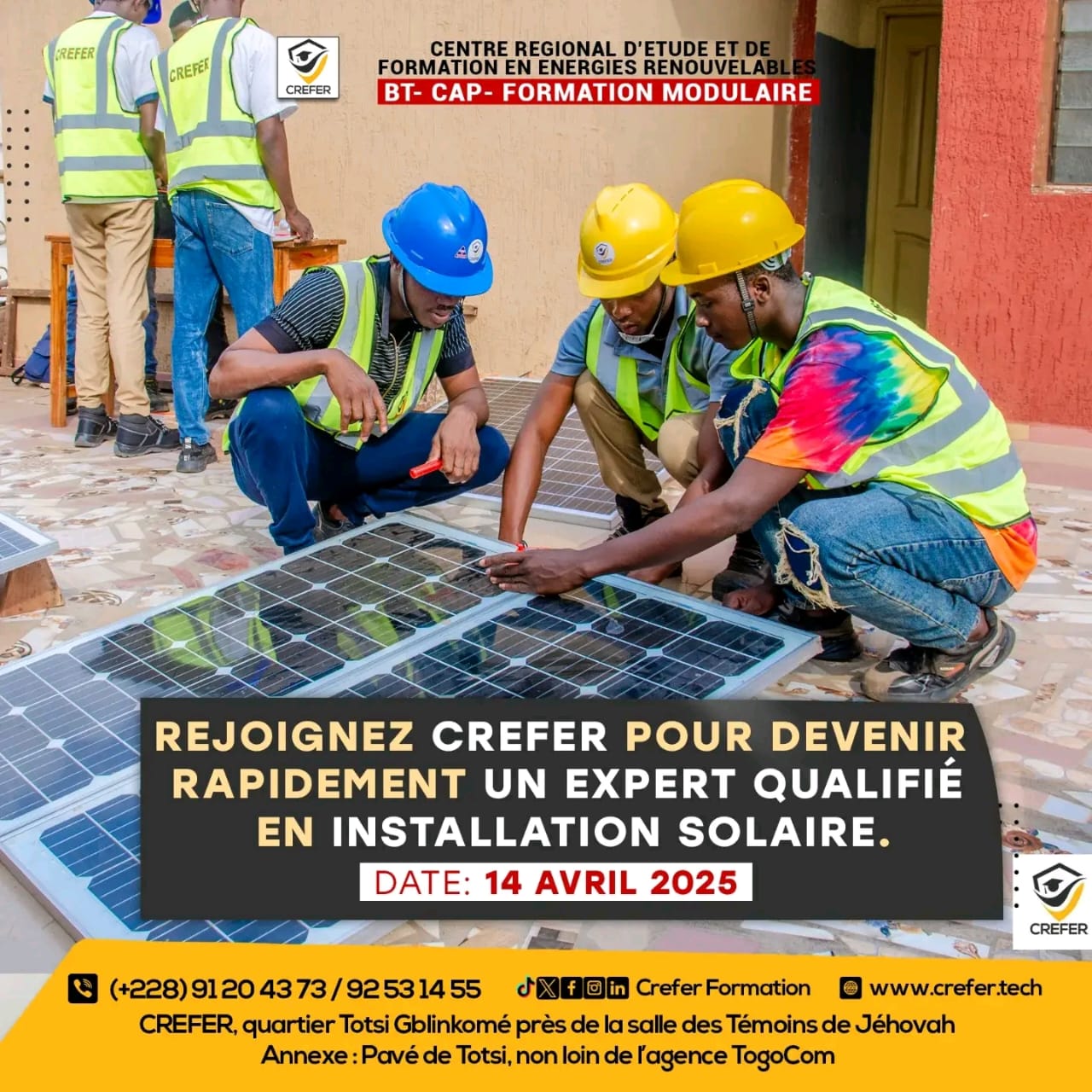 CREFER : les inscriptions sont ouvertes pour la rentrée du 14 avril 2025 dans les métiers de l’énergie