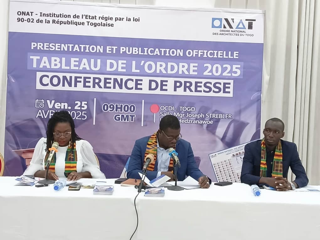 L’Ordre des Architectes du Togo publie la liste officielle des professionnels habilités pour 2025