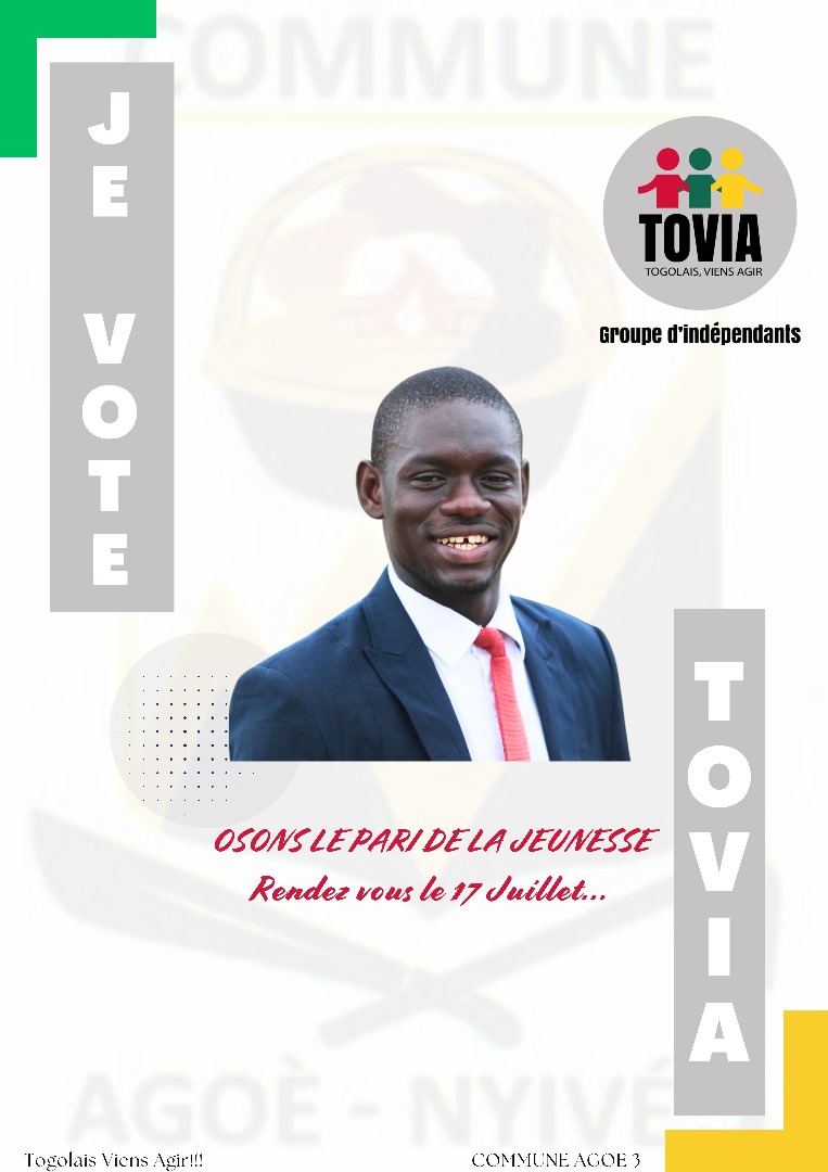 Élections municipales 2025 : Koutob-Naoto Alves porte les ambitions citoyennes de TOVIA à Agoé-Nyivé 3